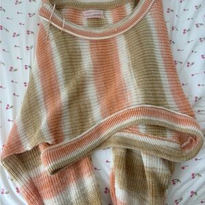 Striped Beige and Orange Sweater